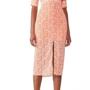 Rent the Runway Peaches by The East Order boho Floral Midi Dress in Orange white